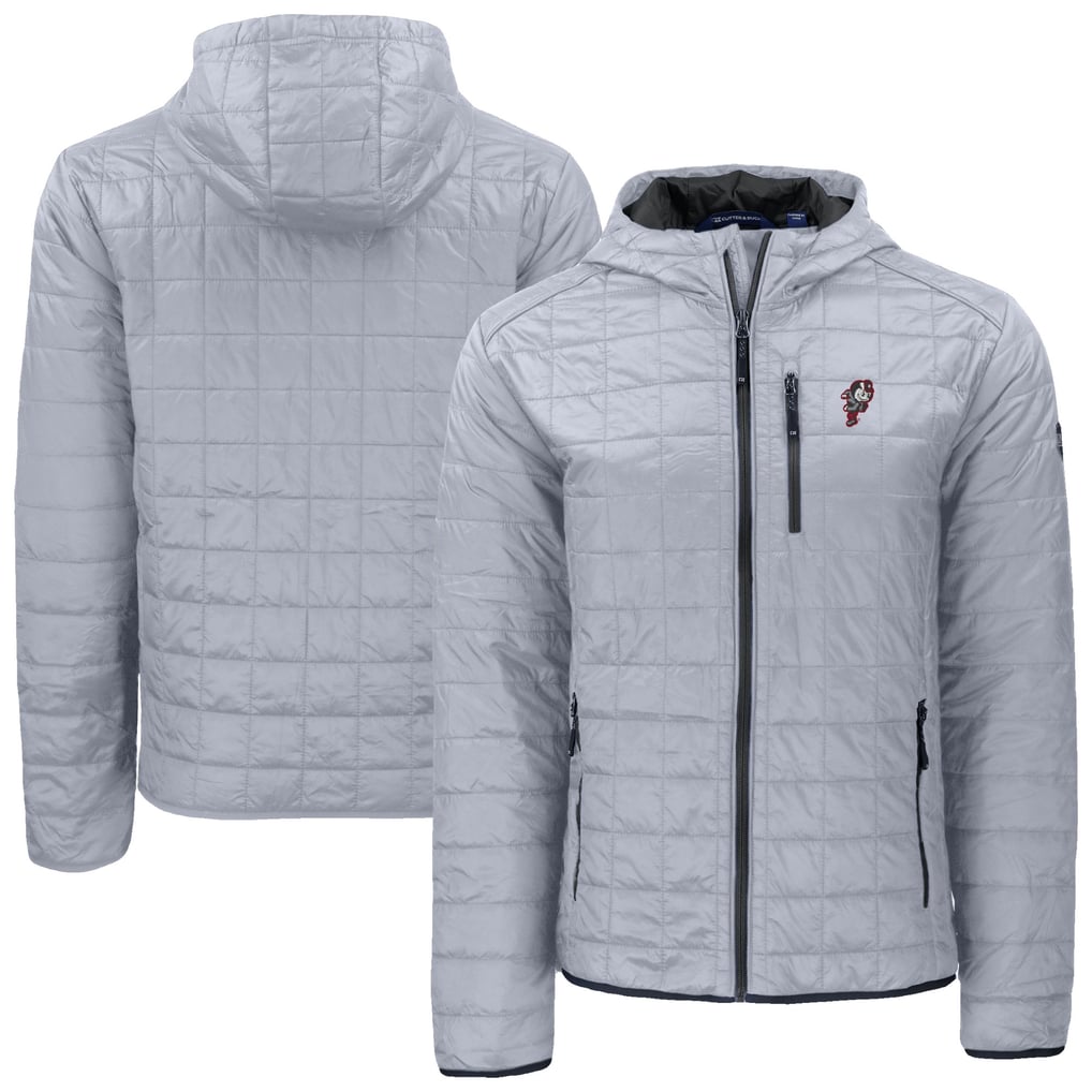  Ohio State Buckeyes Cutter & Buck Rainier Eco PrimaLoft Hooded Full-Zip Jacket - Gray